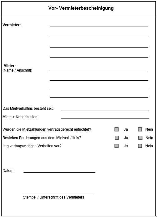 【ᐅᐅ】Vorlagen Formular Vermieterbescheinigung Download pdf ...