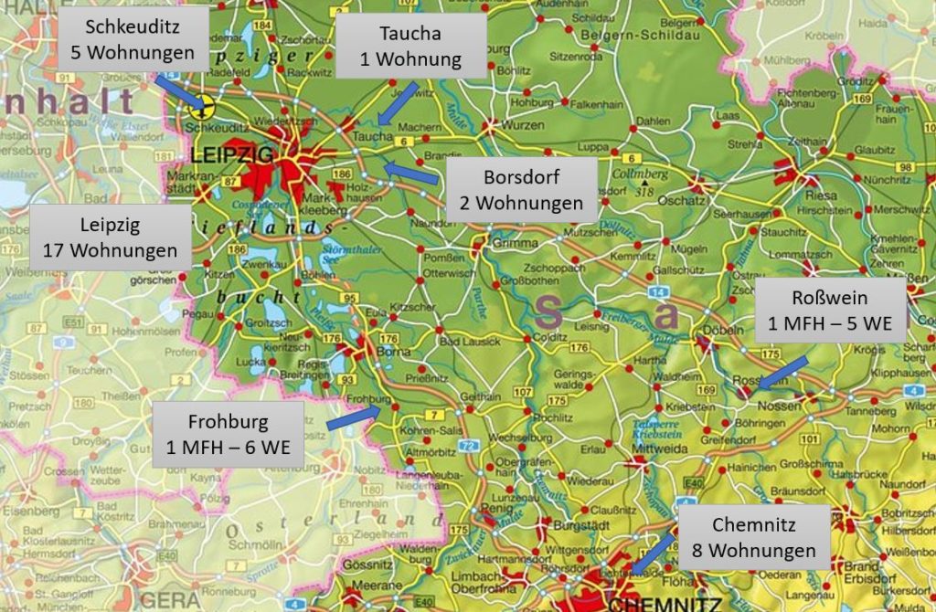 Lagekarte Immobilien Alexander Raue Lage der Immobilien von Alexander Raue